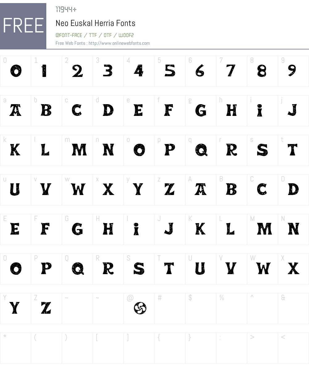 Neo Euskal Herria Font Screenshots