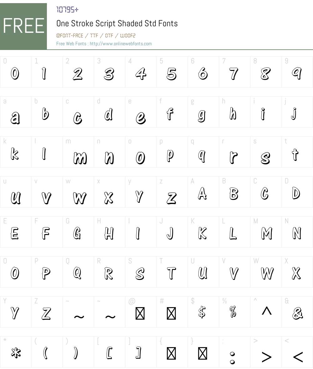 One Stroke Script Shaded Std Font Screenshots