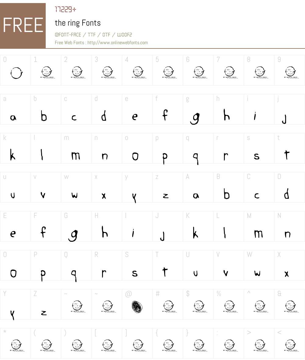 the ring Font Screenshots