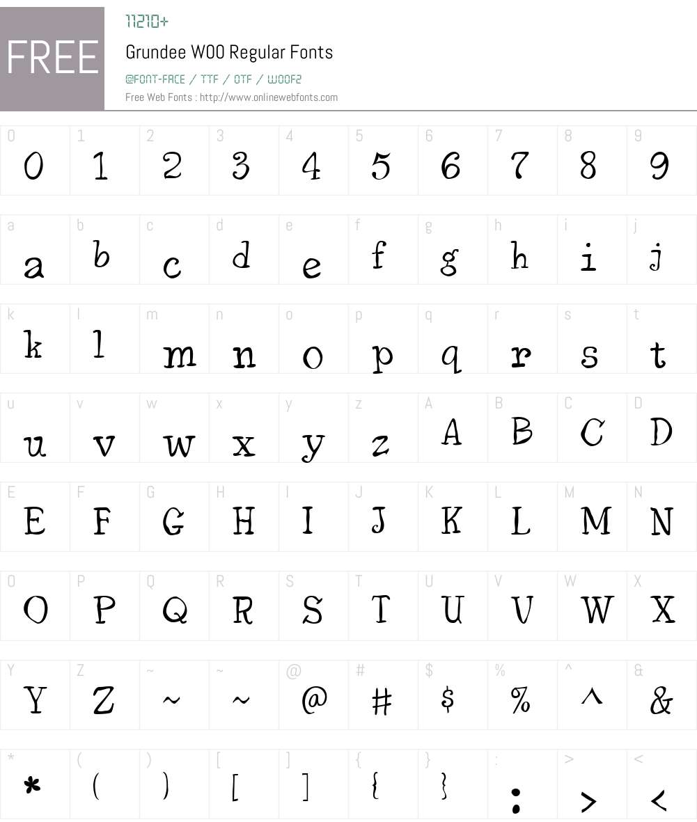 GrundeeW00-Regular Font Screenshots