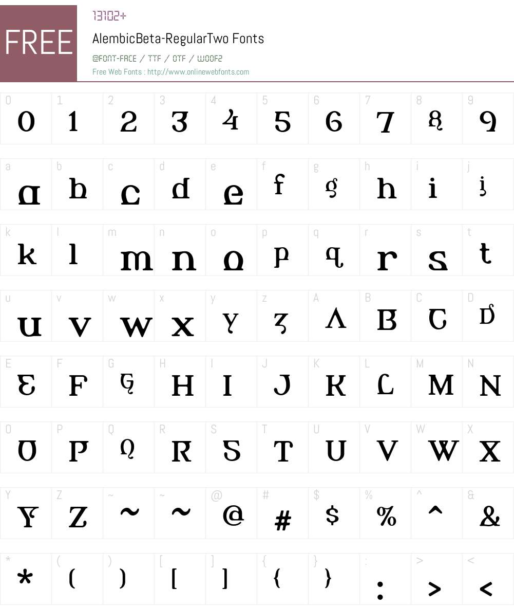 AlembicBeta Font Screenshots