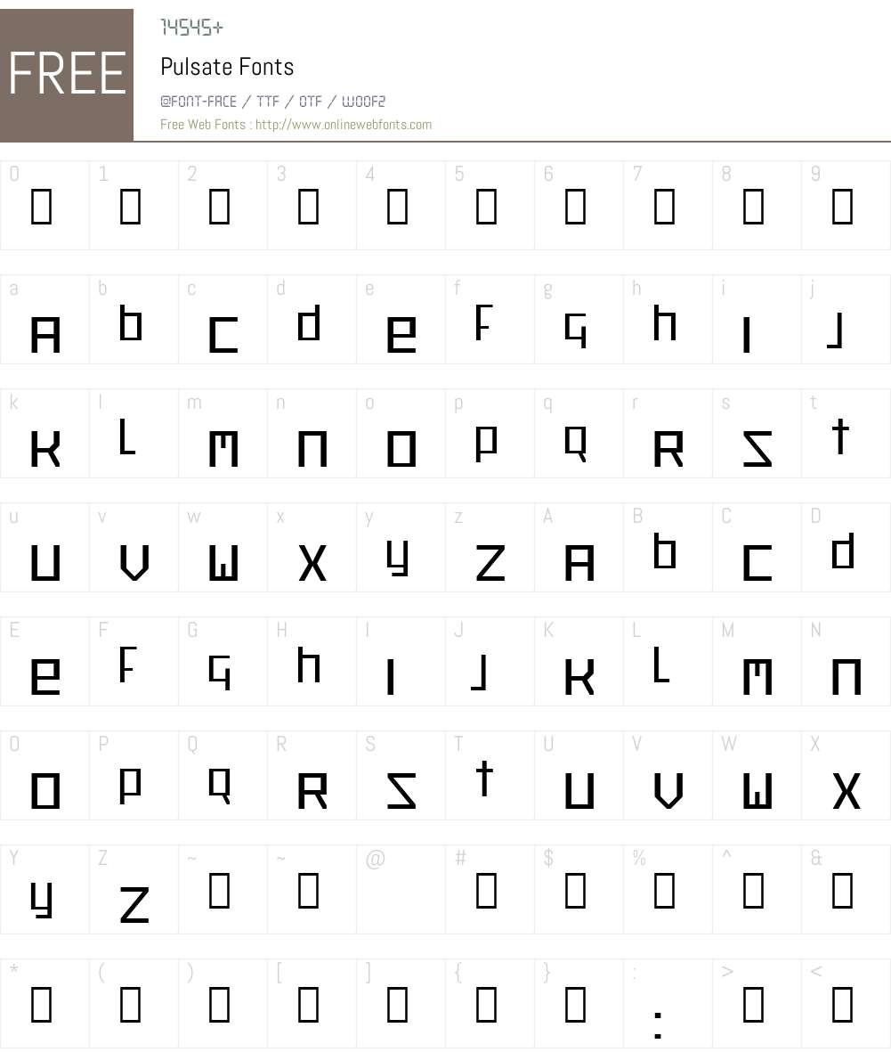 Pulsate Font Screenshots