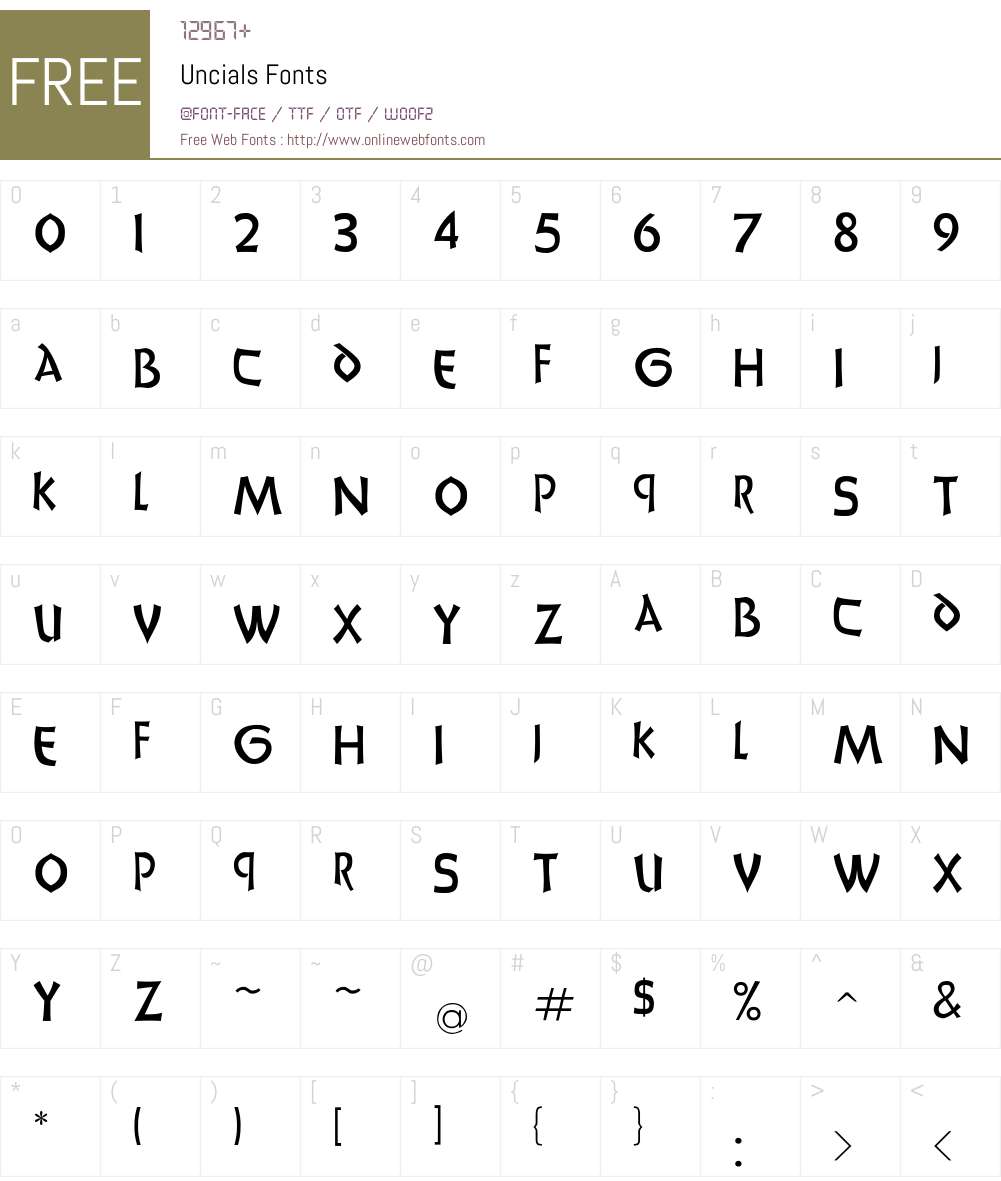 Uncials Font Screenshots