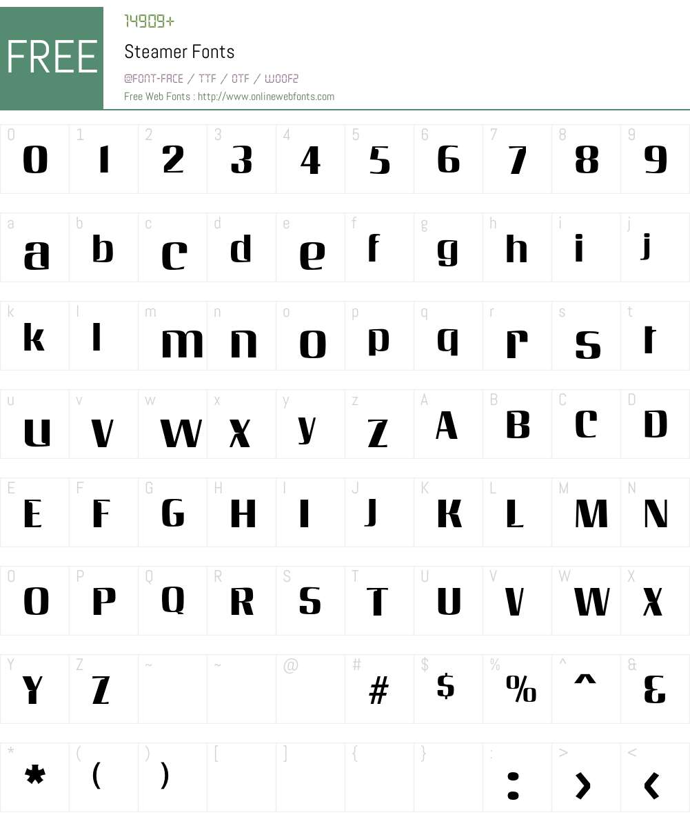 Steamer Font Screenshots
