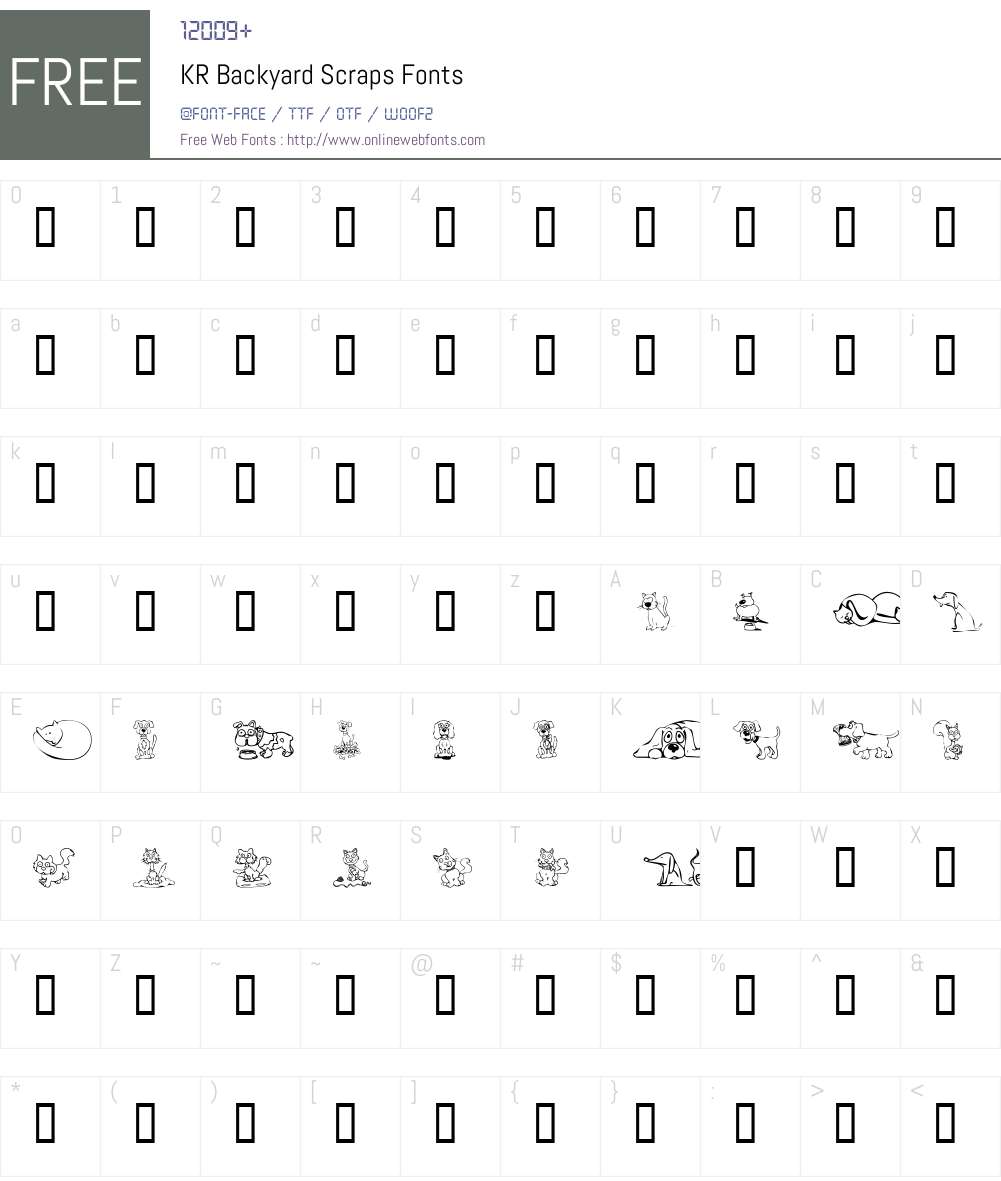 KR Backyard Scraps Font Screenshots