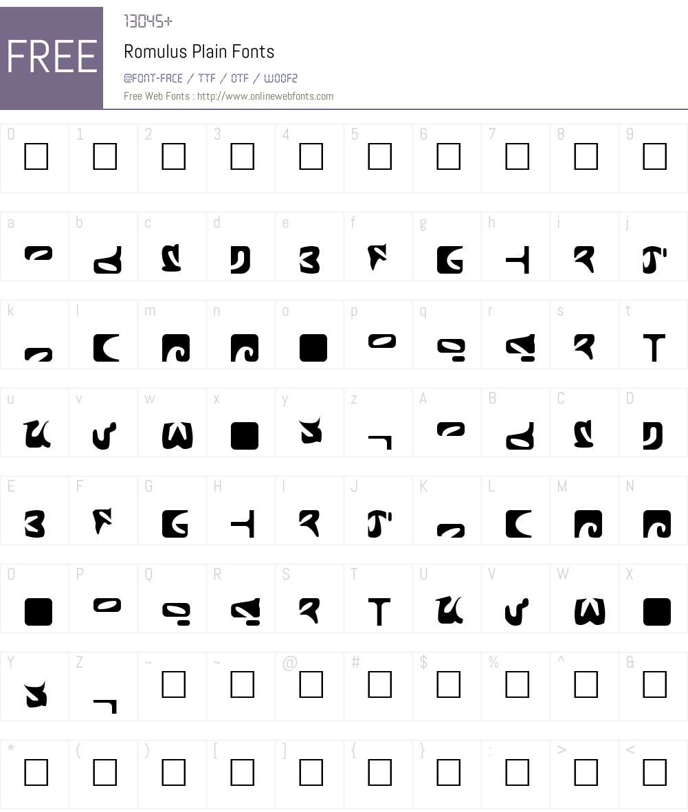Romulus Font Screenshots