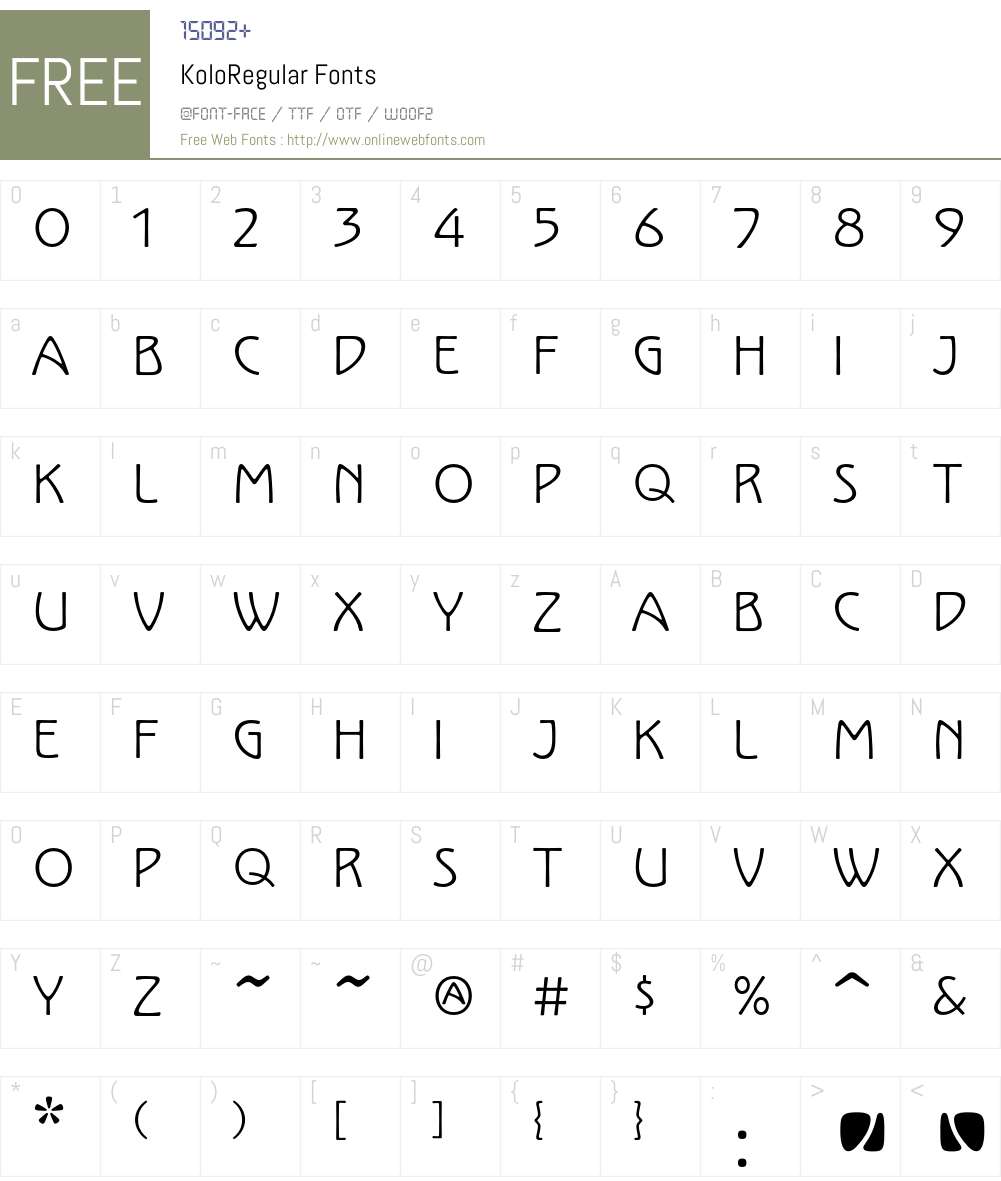KoloRegular Font Screenshots