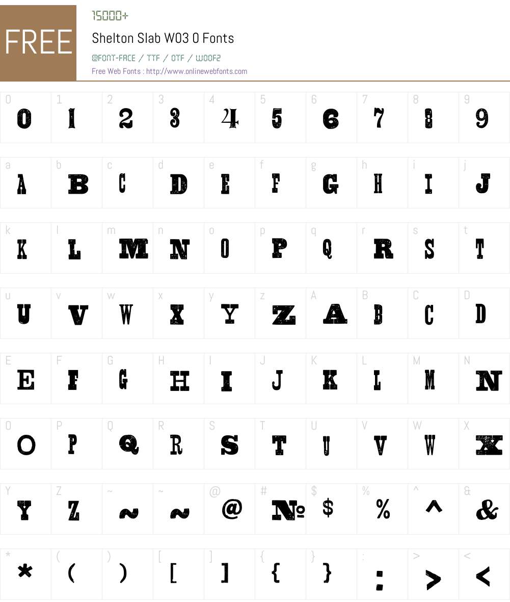 SheltonSlabW03-0 Font Screenshots