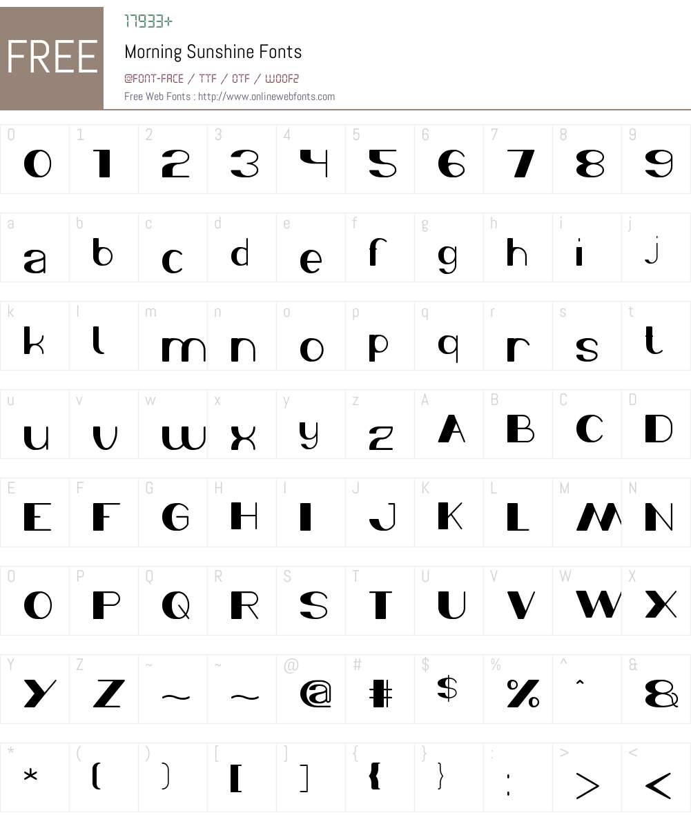 Morning Sunshine Font Screenshots