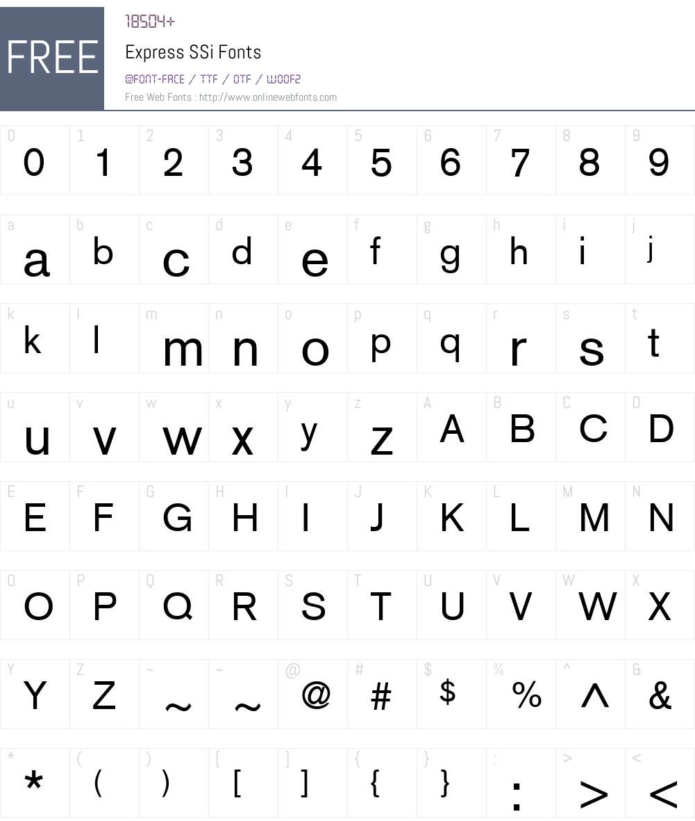 Express SSi Font Screenshots