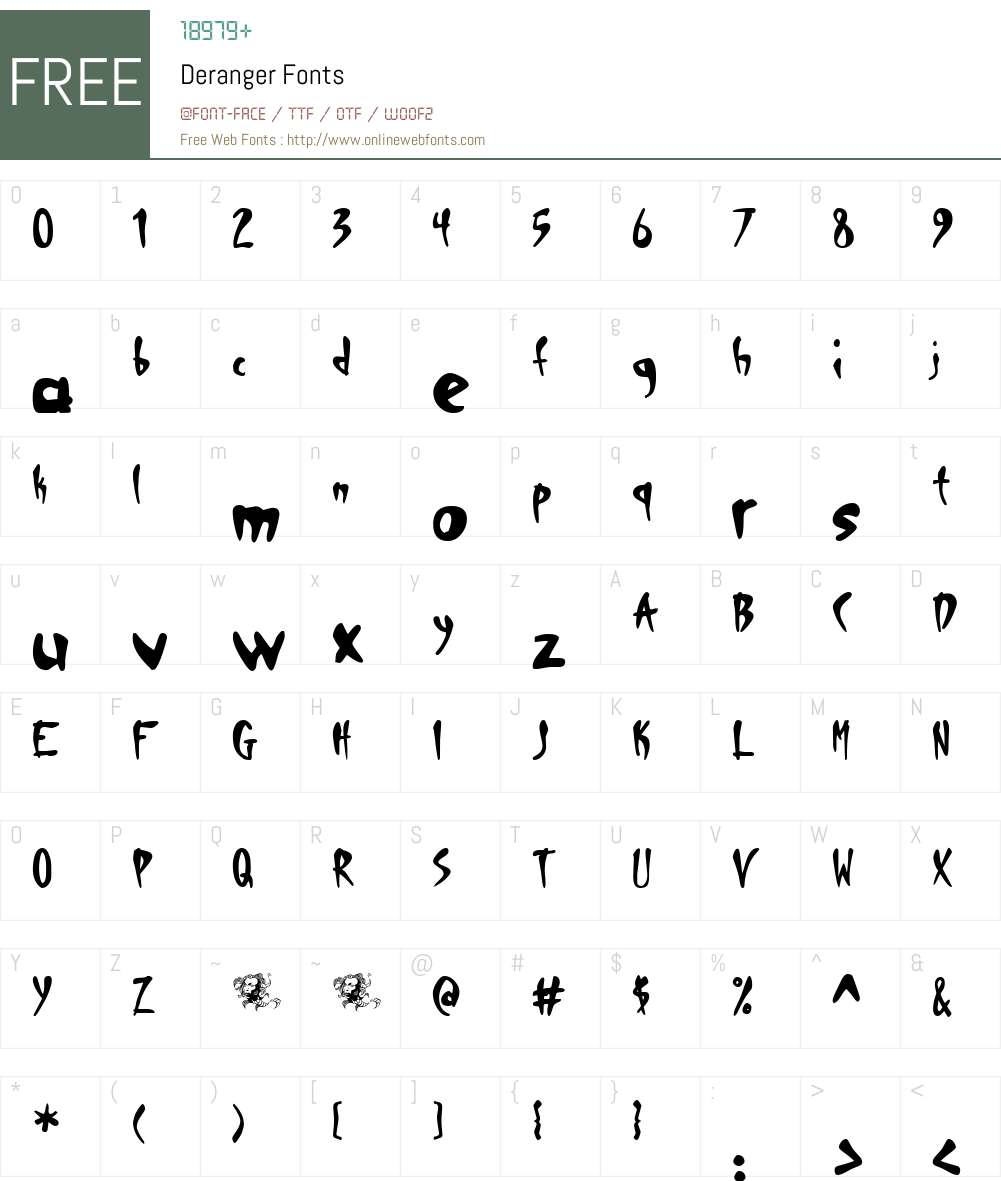 Deranger Font Screenshots