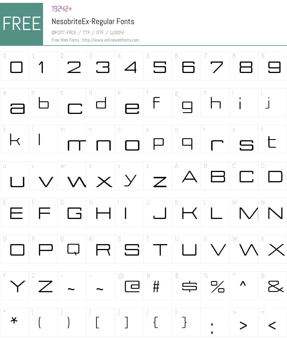 Nesobrite Font Screenshots