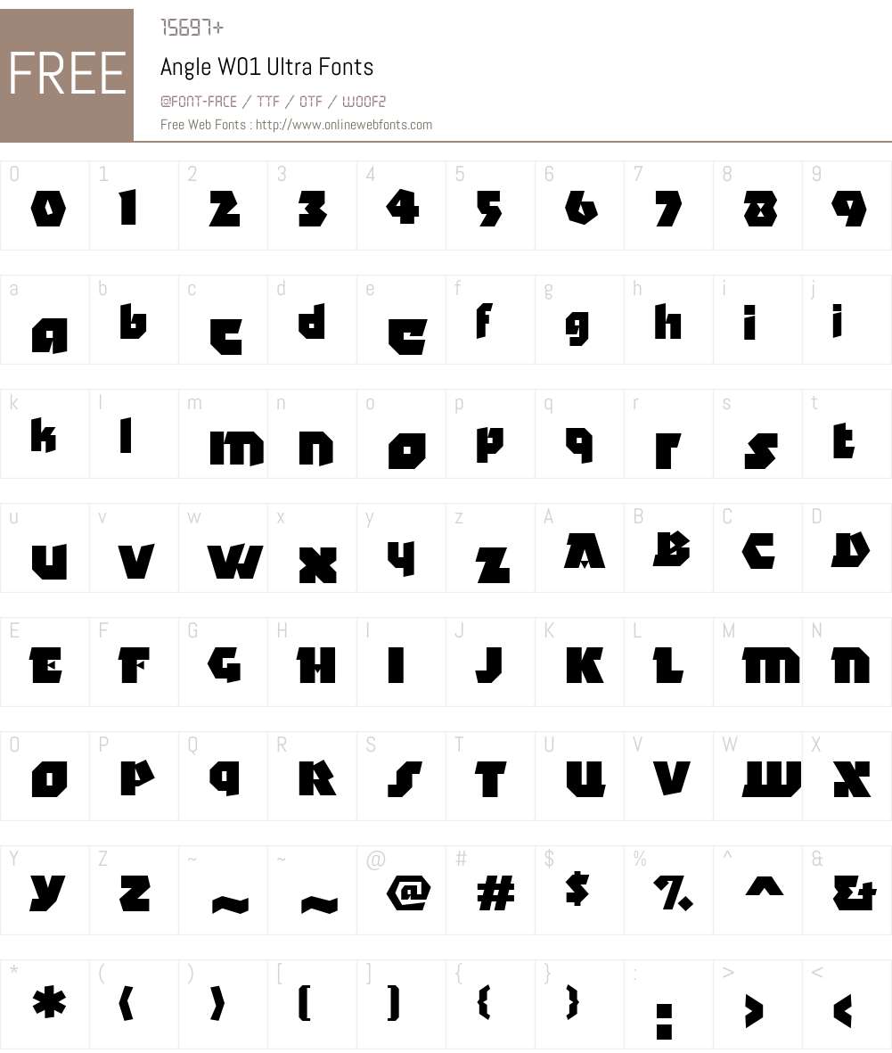 AngleW01-Ultra Font Screenshots