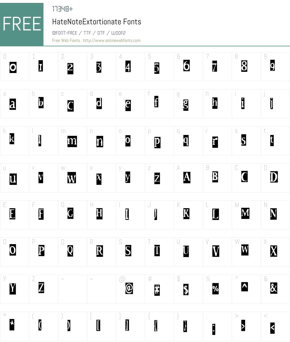 HateNote Font Screenshots