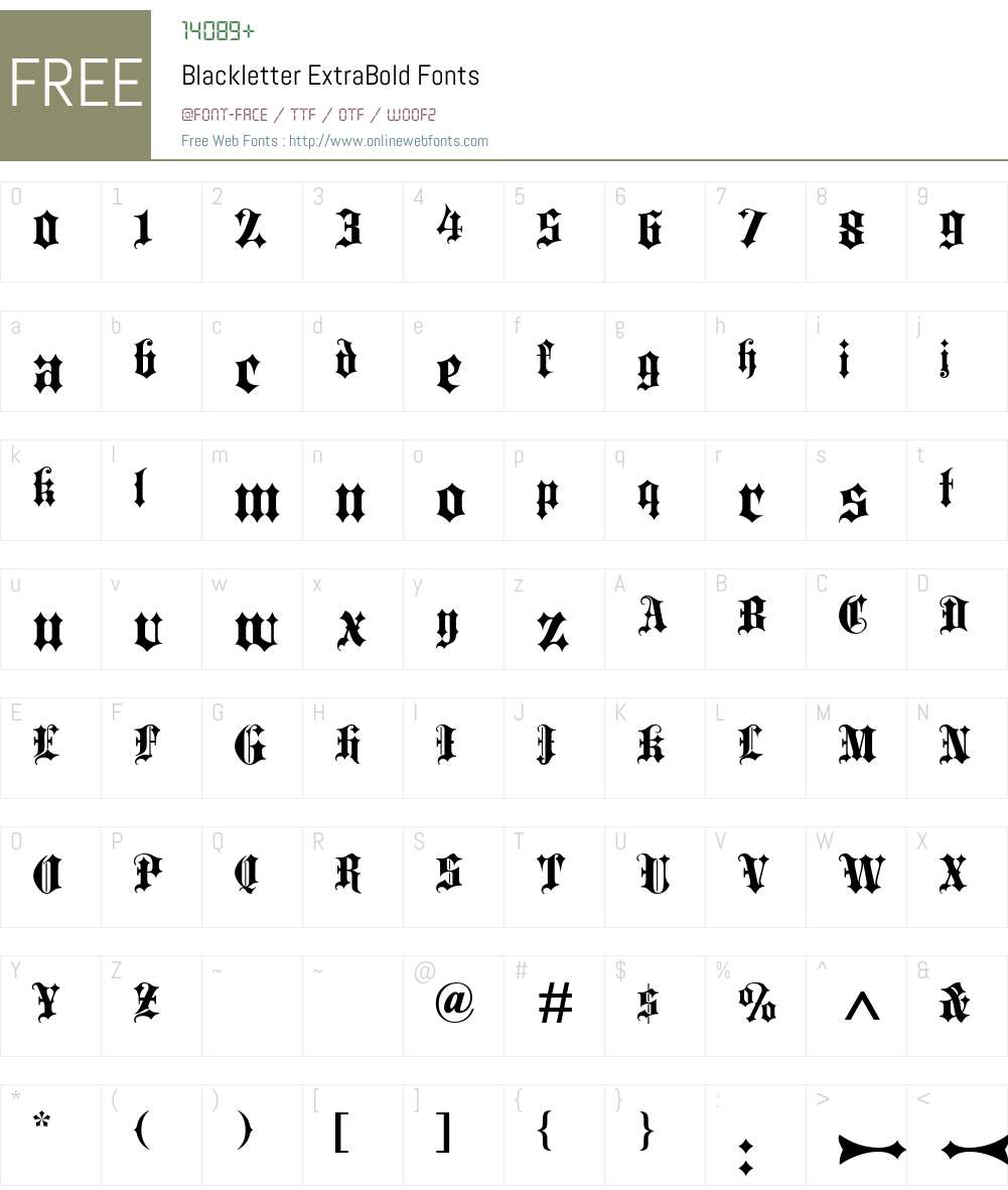 Blackletter Font Screenshots