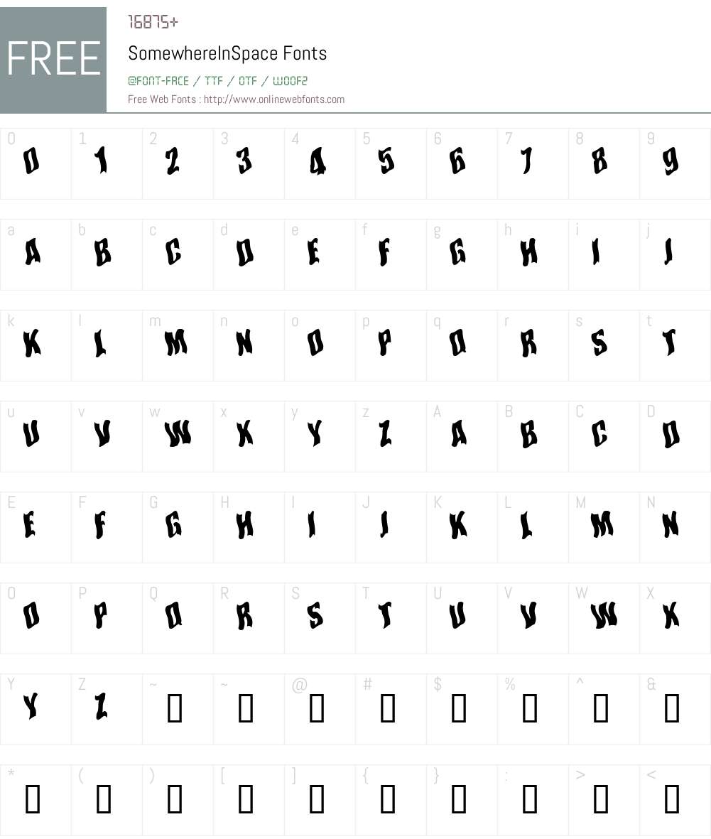 SomewhereInSpace Font Screenshots