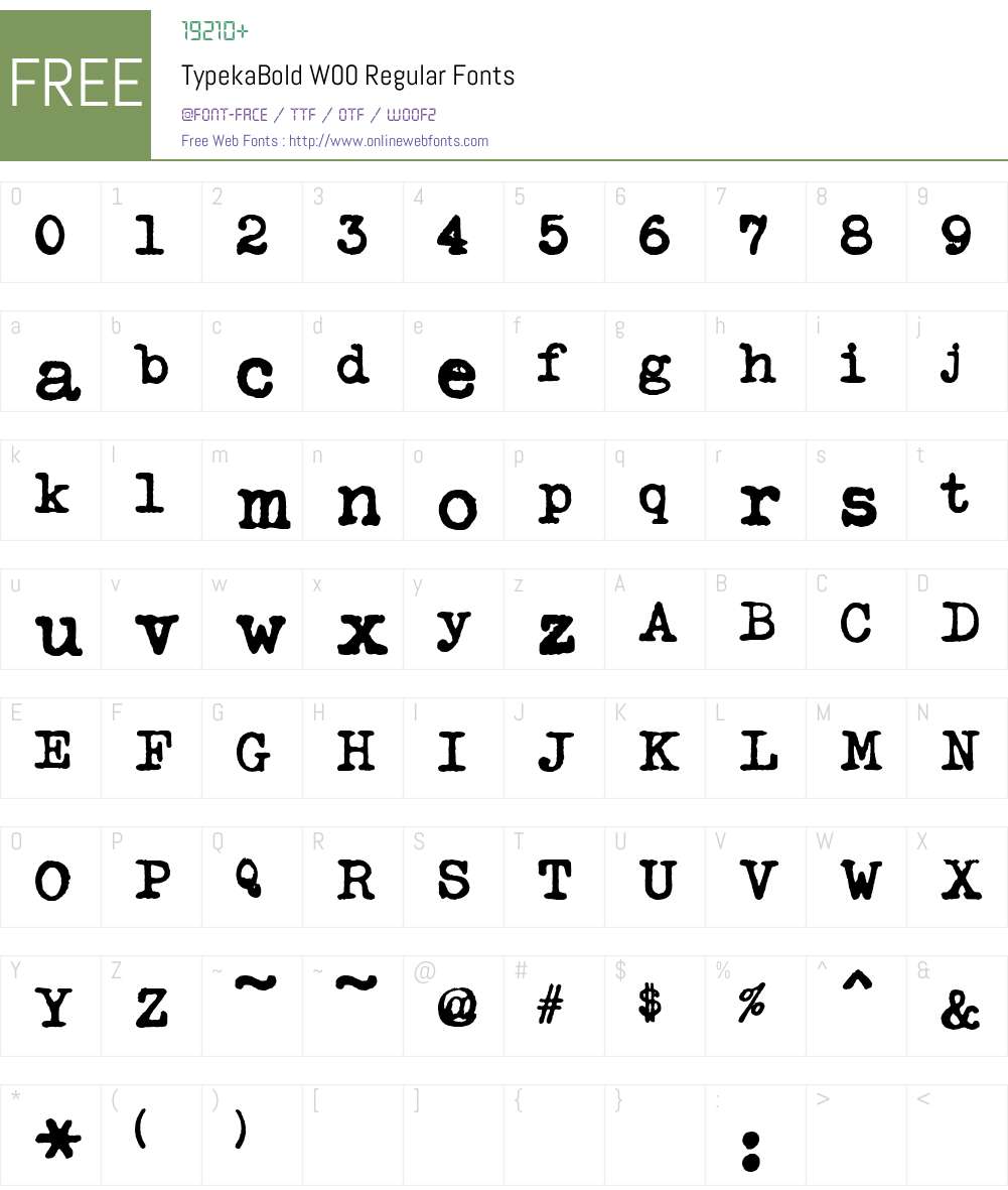 Typeka Font Screenshots