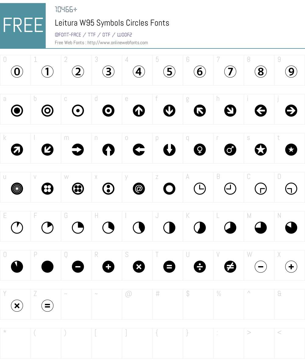 LeituraW95-SymbolsCircles Font Screenshots