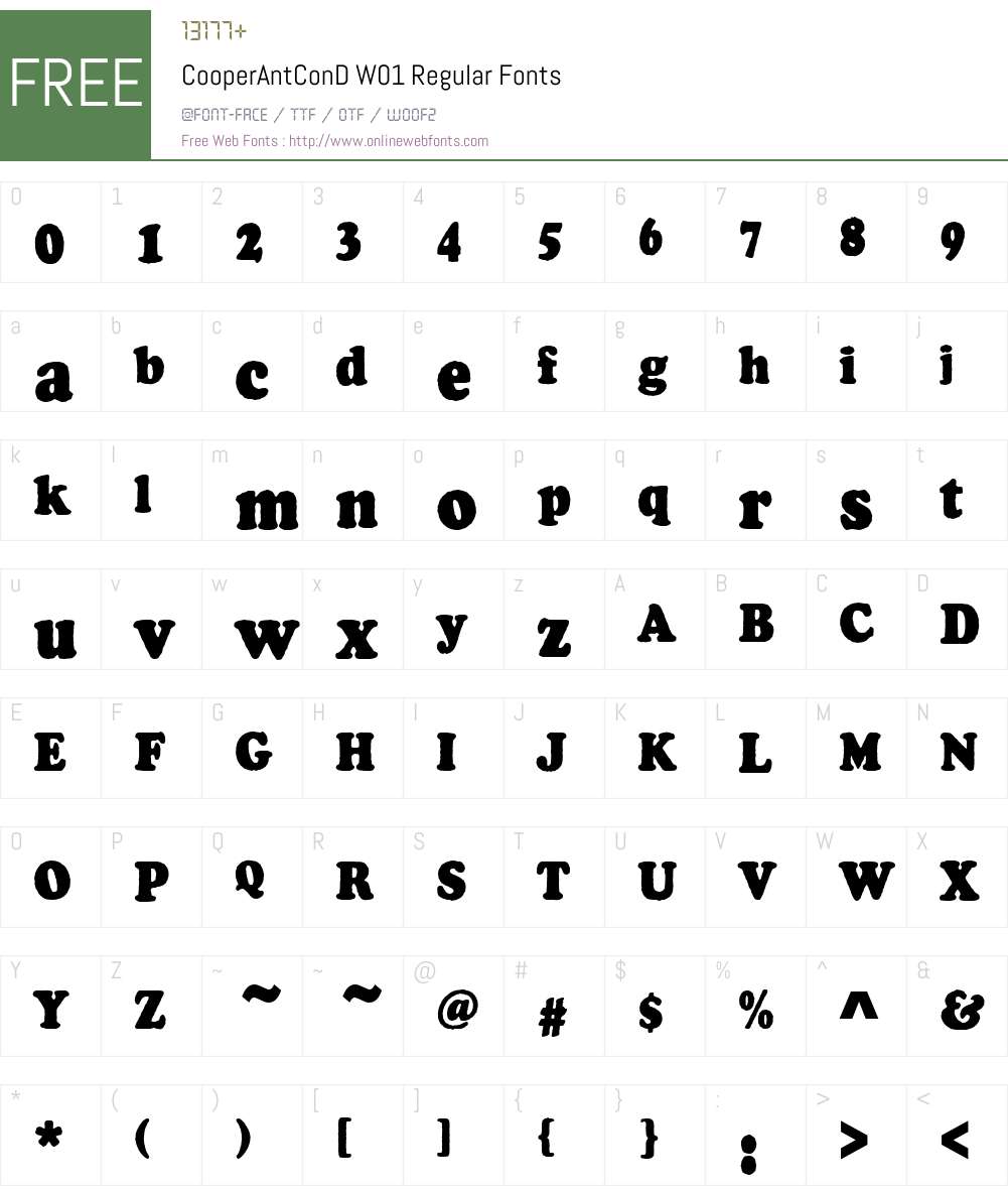 Cooper Antique Font Screenshots