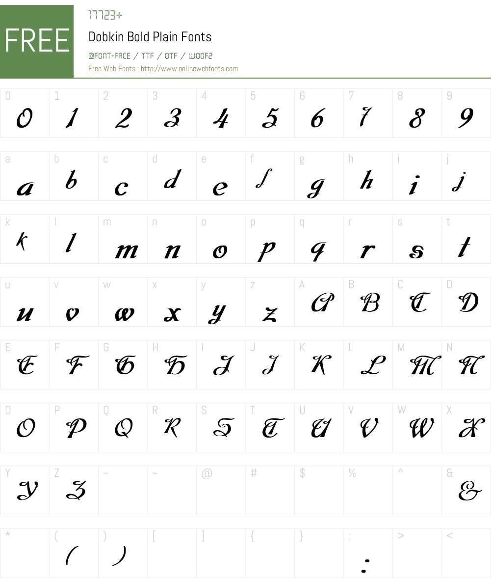 Dobkin Bold Font Screenshots
