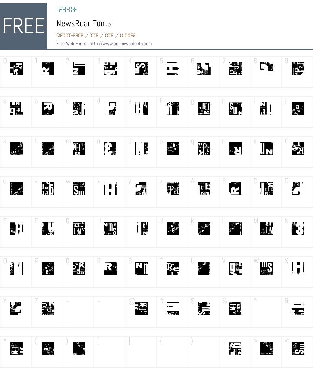 NewsRoar Font Screenshots