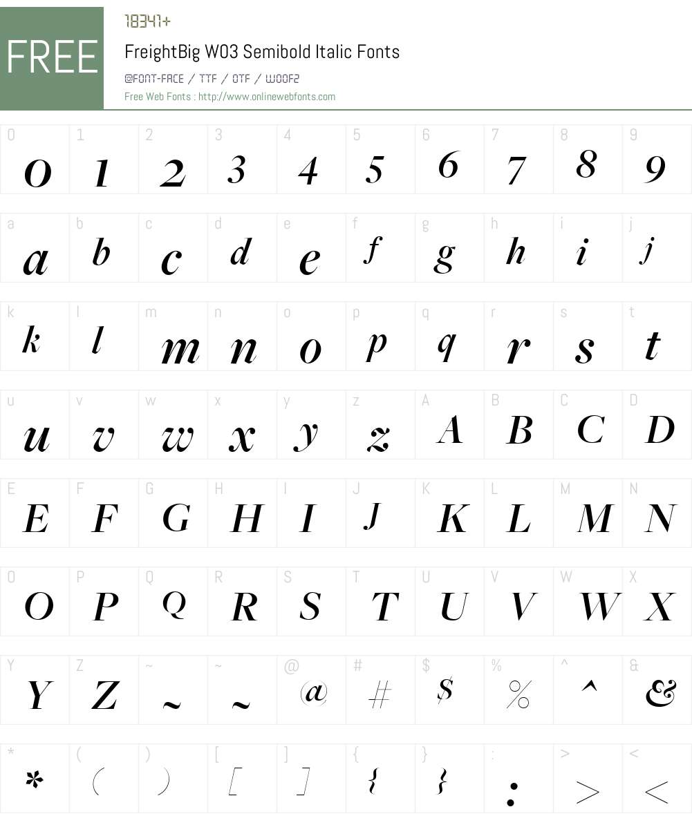 Freight Big Pro Font Screenshots