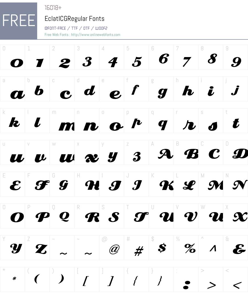 Eclat Font Screenshots