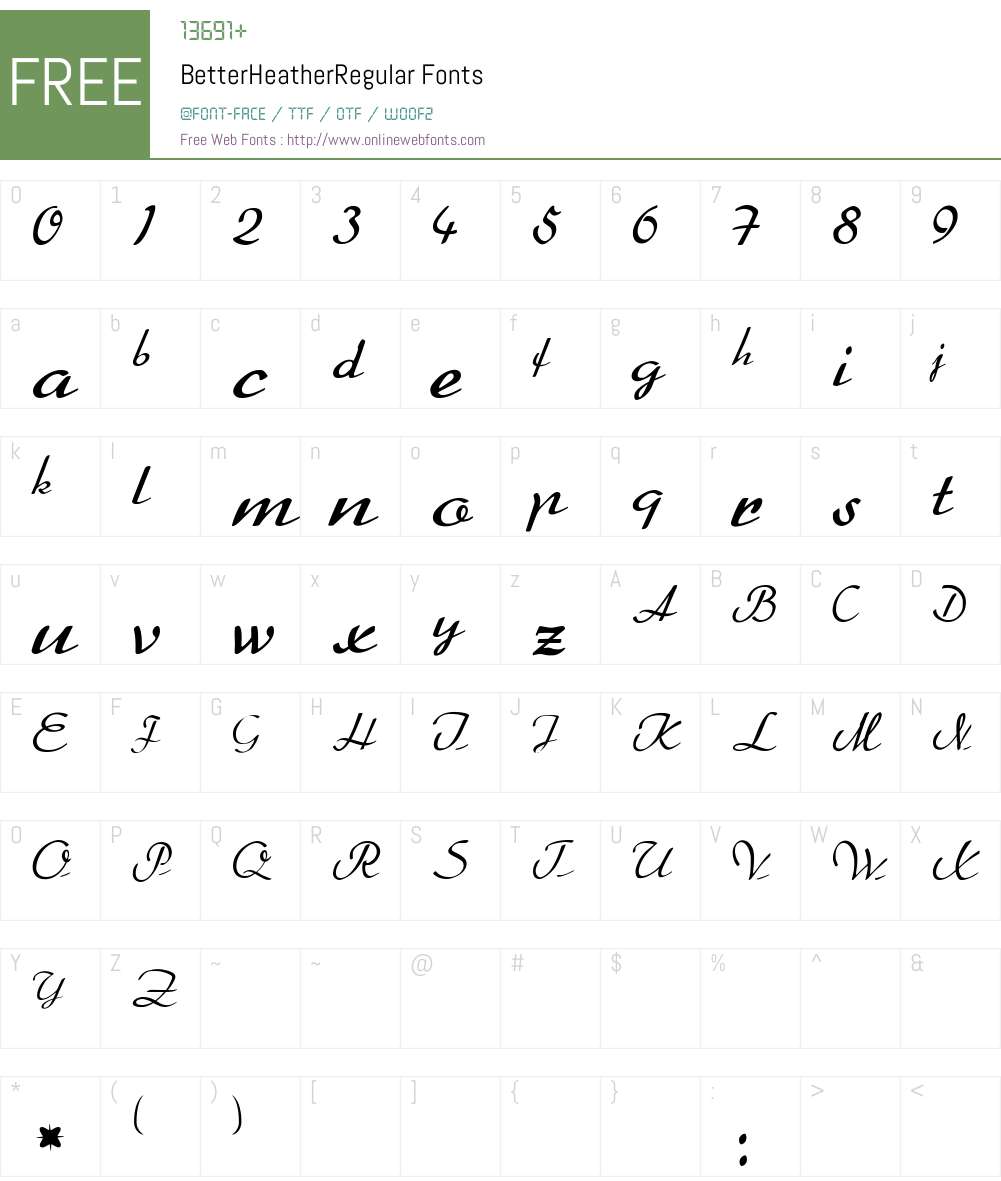 BetterHeather Font Screenshots