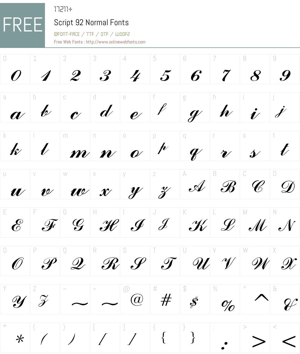 Script 92 Font Screenshots