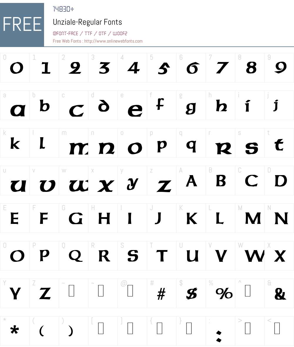 Unziale Font Screenshots