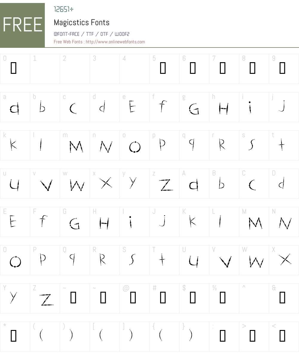 Magicstics Font Screenshots