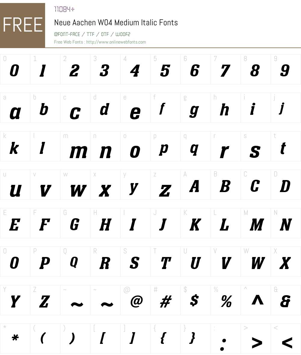 Neue Aachen Font Screenshots