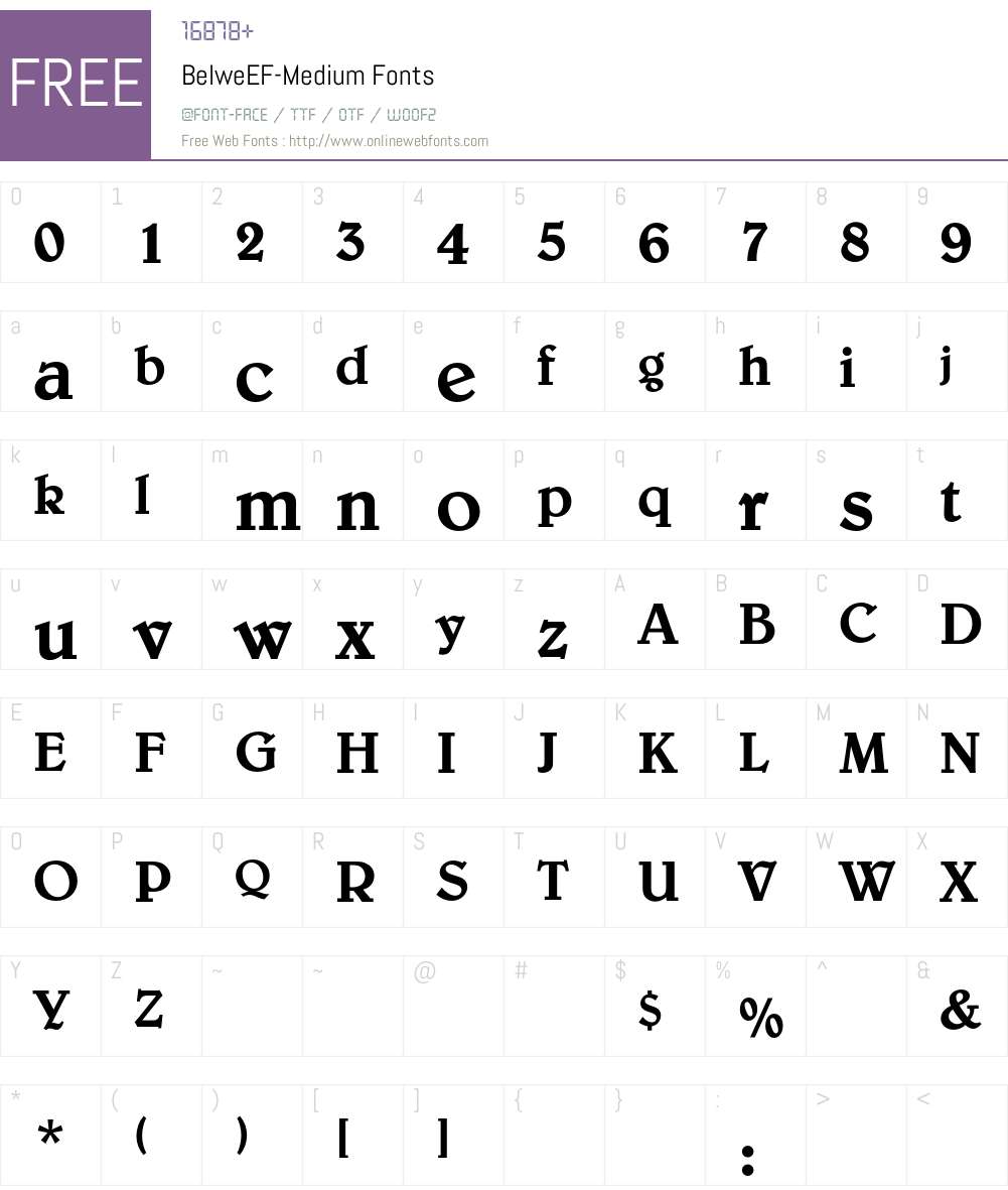 BelweEF-Medium Font Screenshots