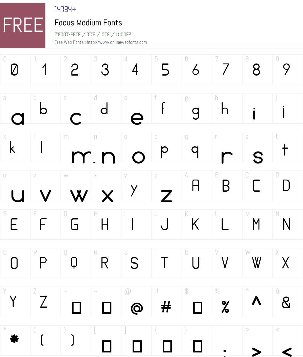 Focus Med Font Screenshots