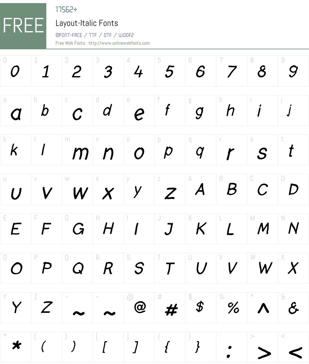 Italic Layout Layout-Italic 001.000 Fonts Free Download - OnlineWebFonts.COM