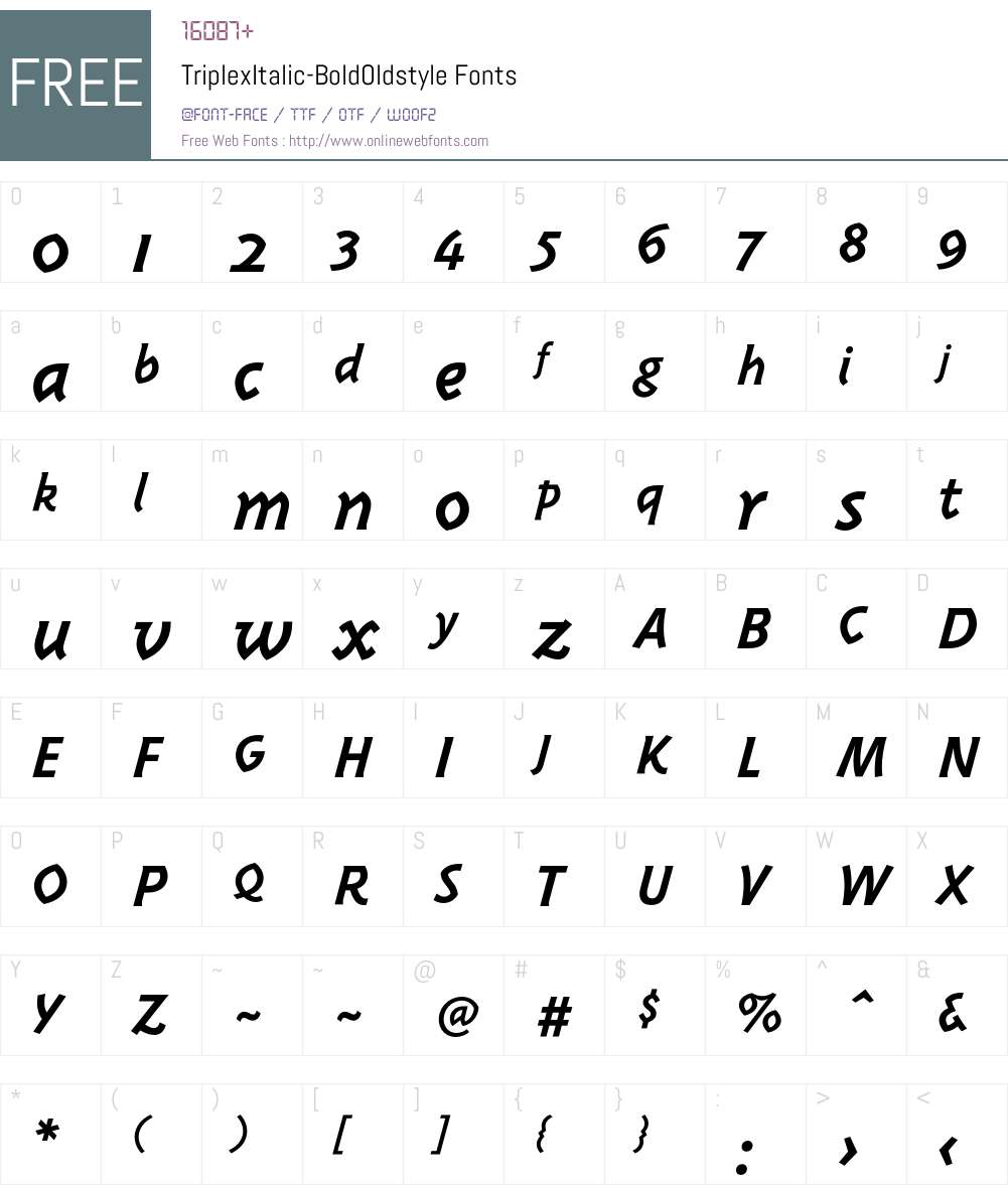 TriplexItalic Font Screenshots