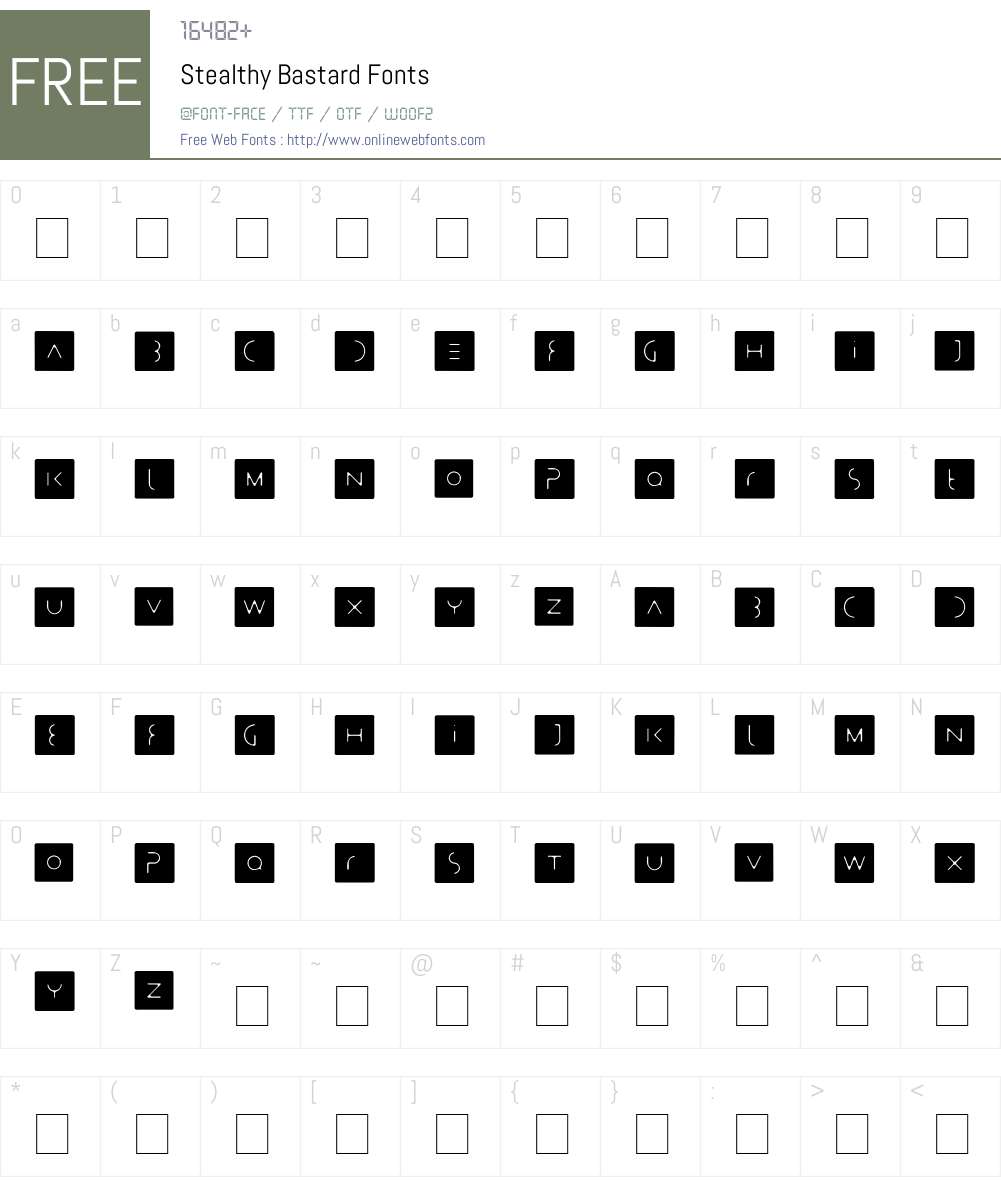 Stealthy Bastard Font Screenshots