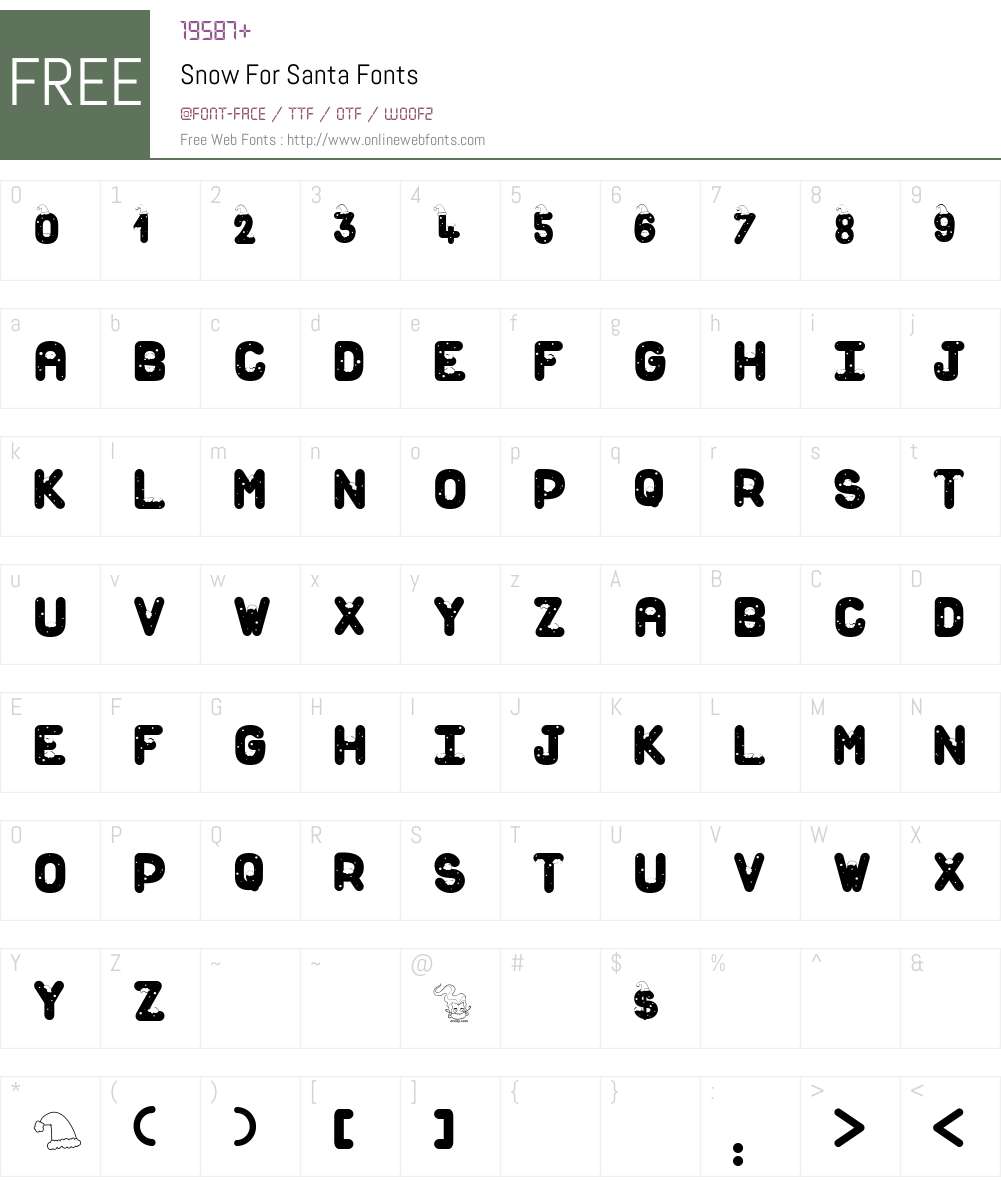 Snow For Santa Font Screenshots