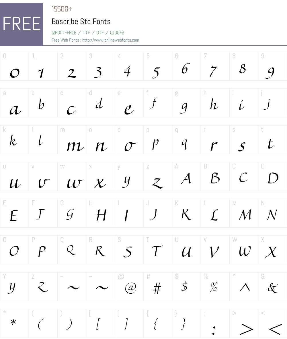 Boscribe Std Font Screenshots