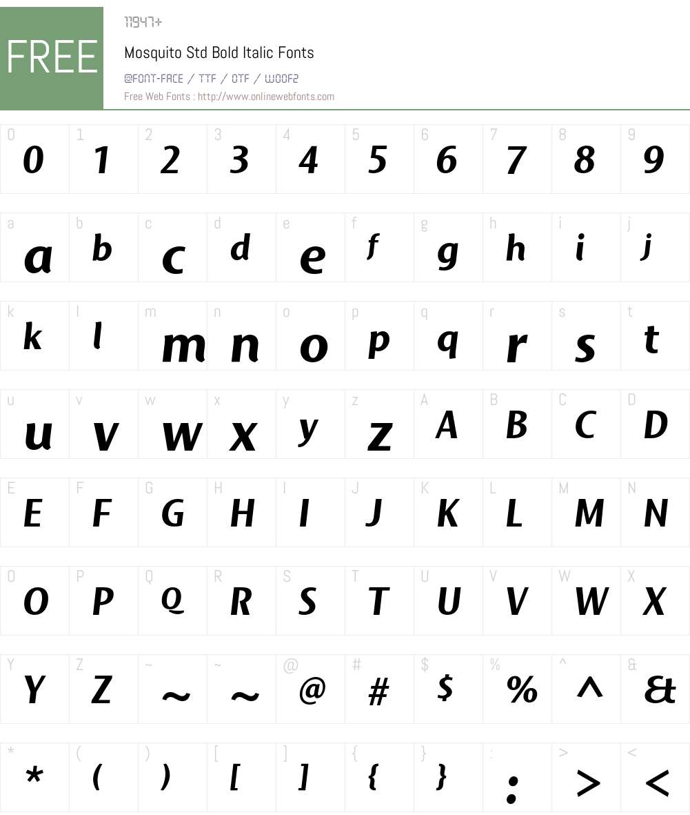 Mosquito Std Font Screenshots