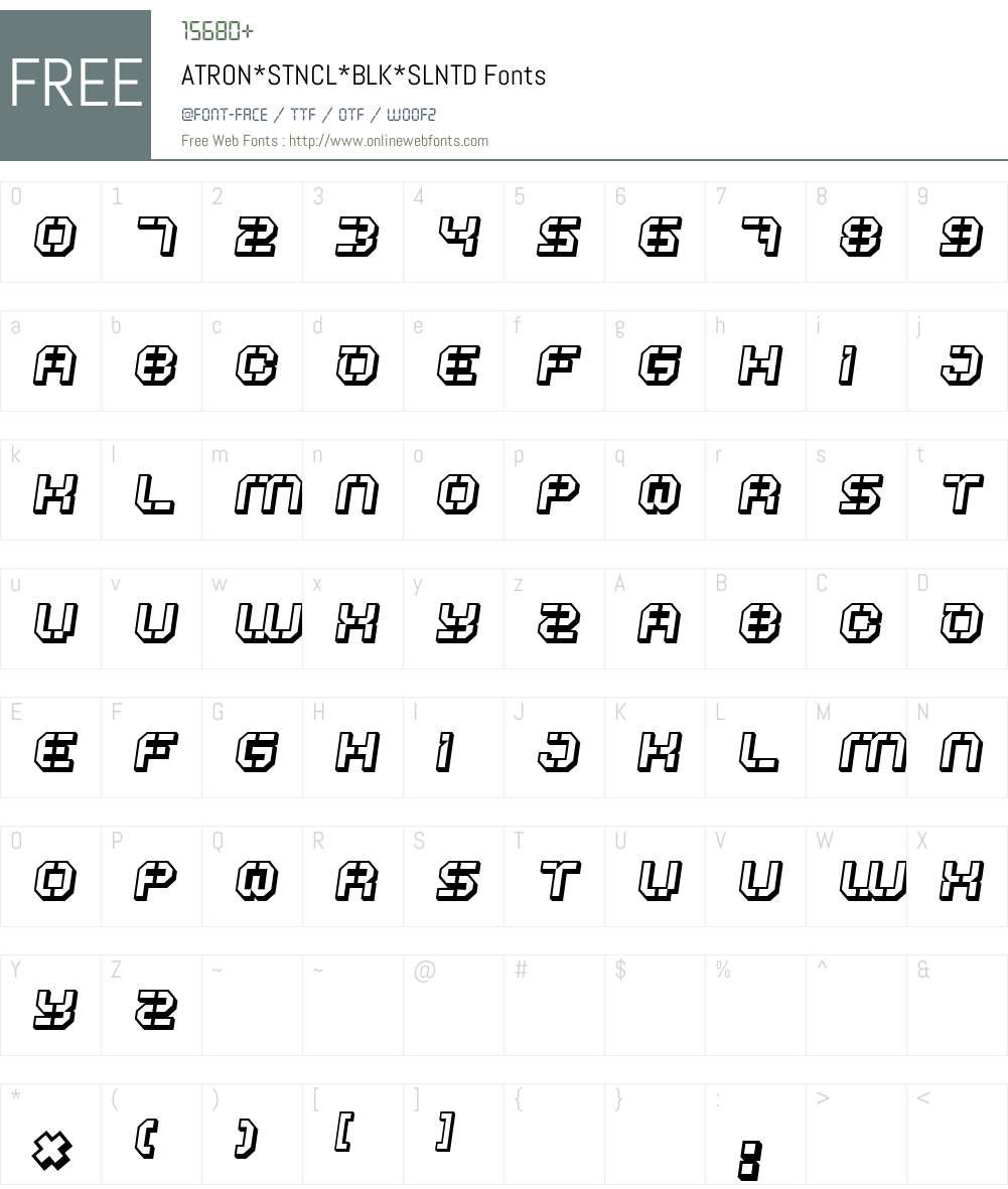 ATRON Font Screenshots