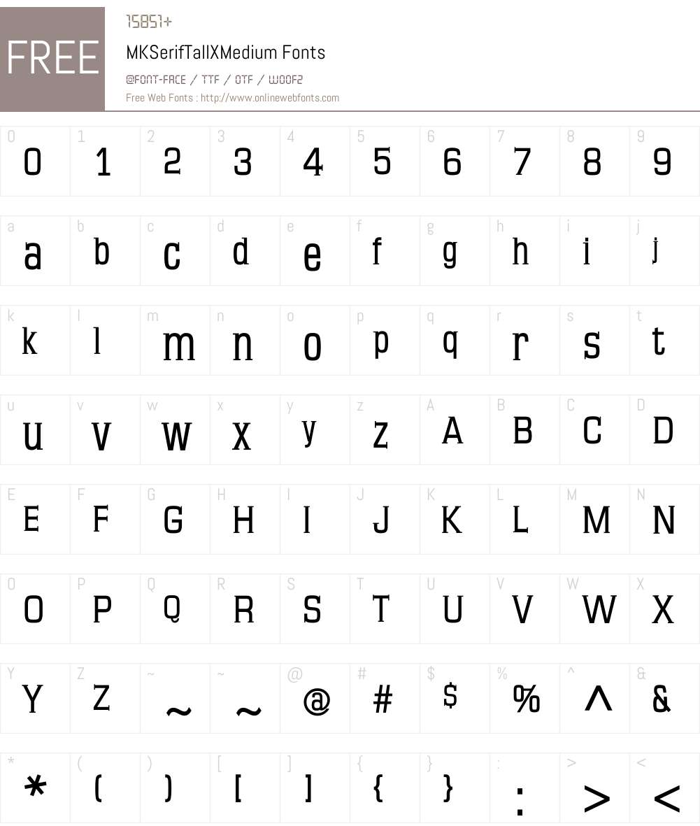 MKSerifTallXMedium Font Screenshots