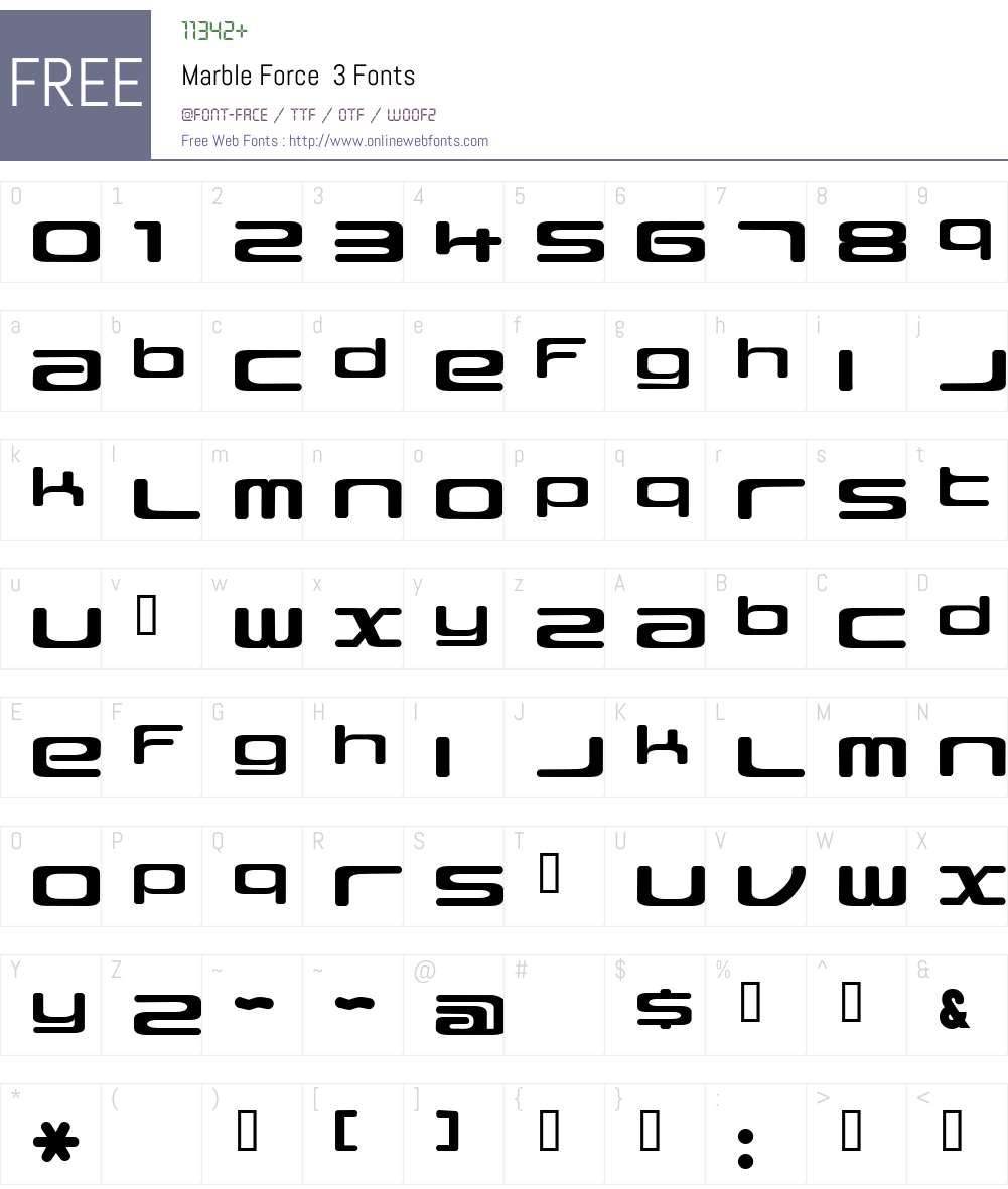 Marble Force Font Screenshots