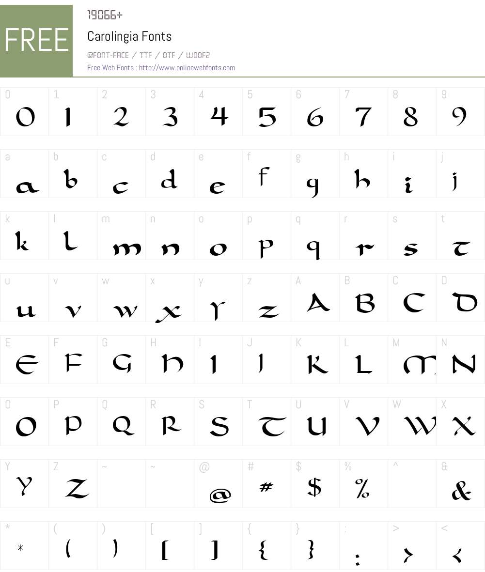 Carolingia Font Screenshots