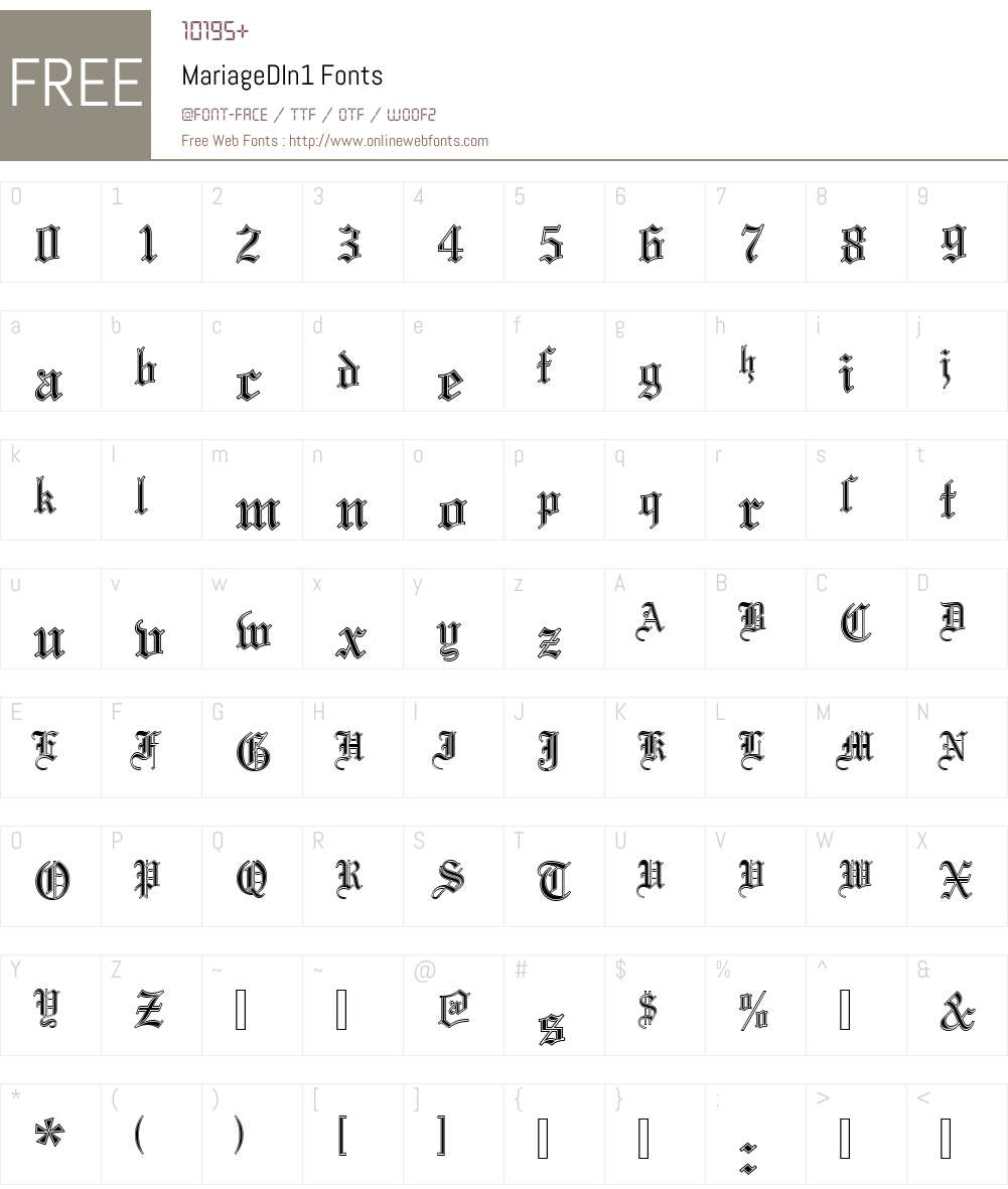 MariageDIn1 Font Screenshots