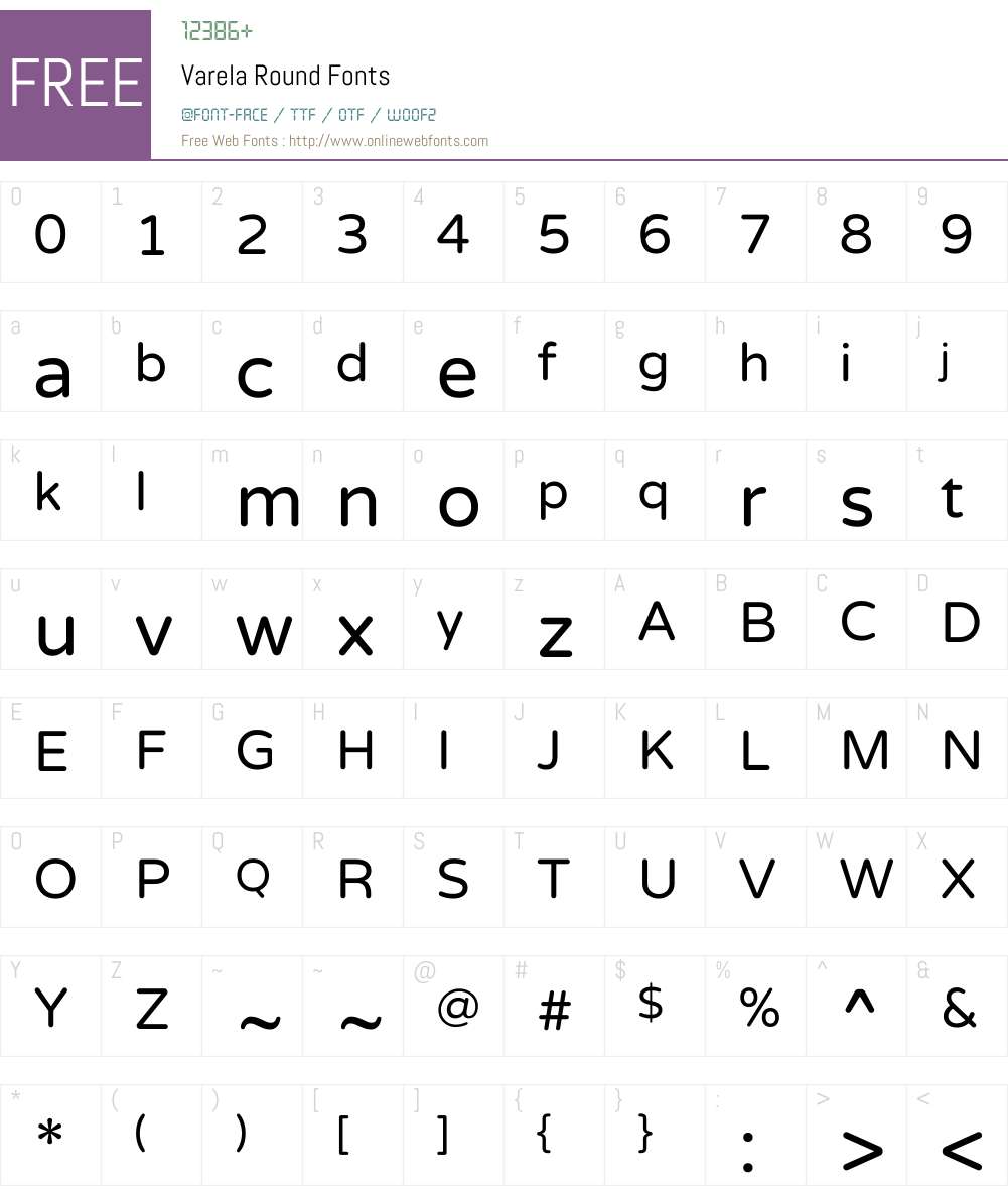 Varela Round Font Screenshots