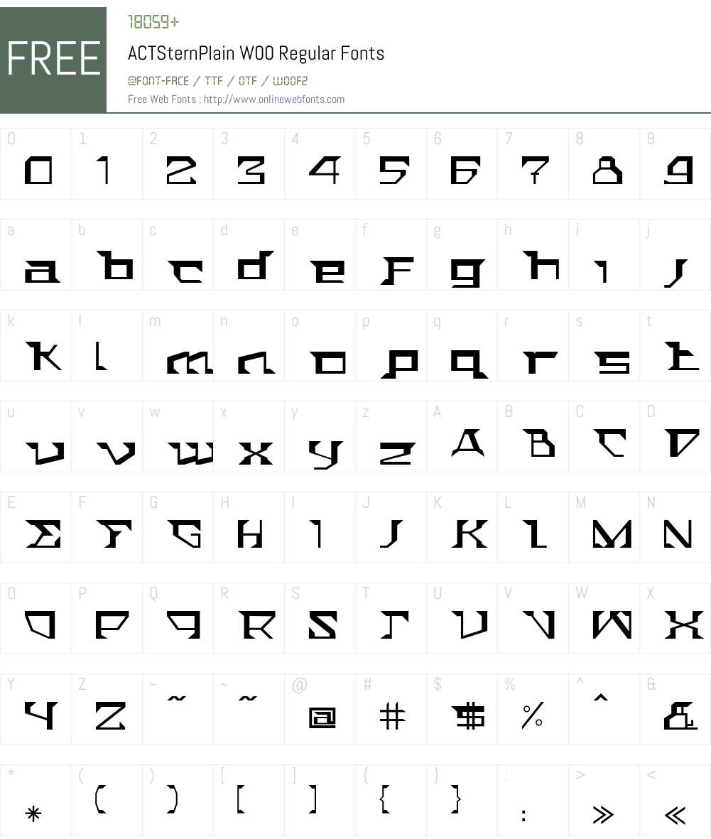 ACTSternPlain Font Screenshots