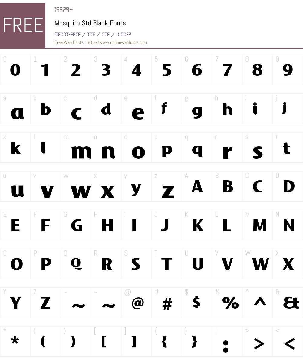 Mosquito Std Font Screenshots