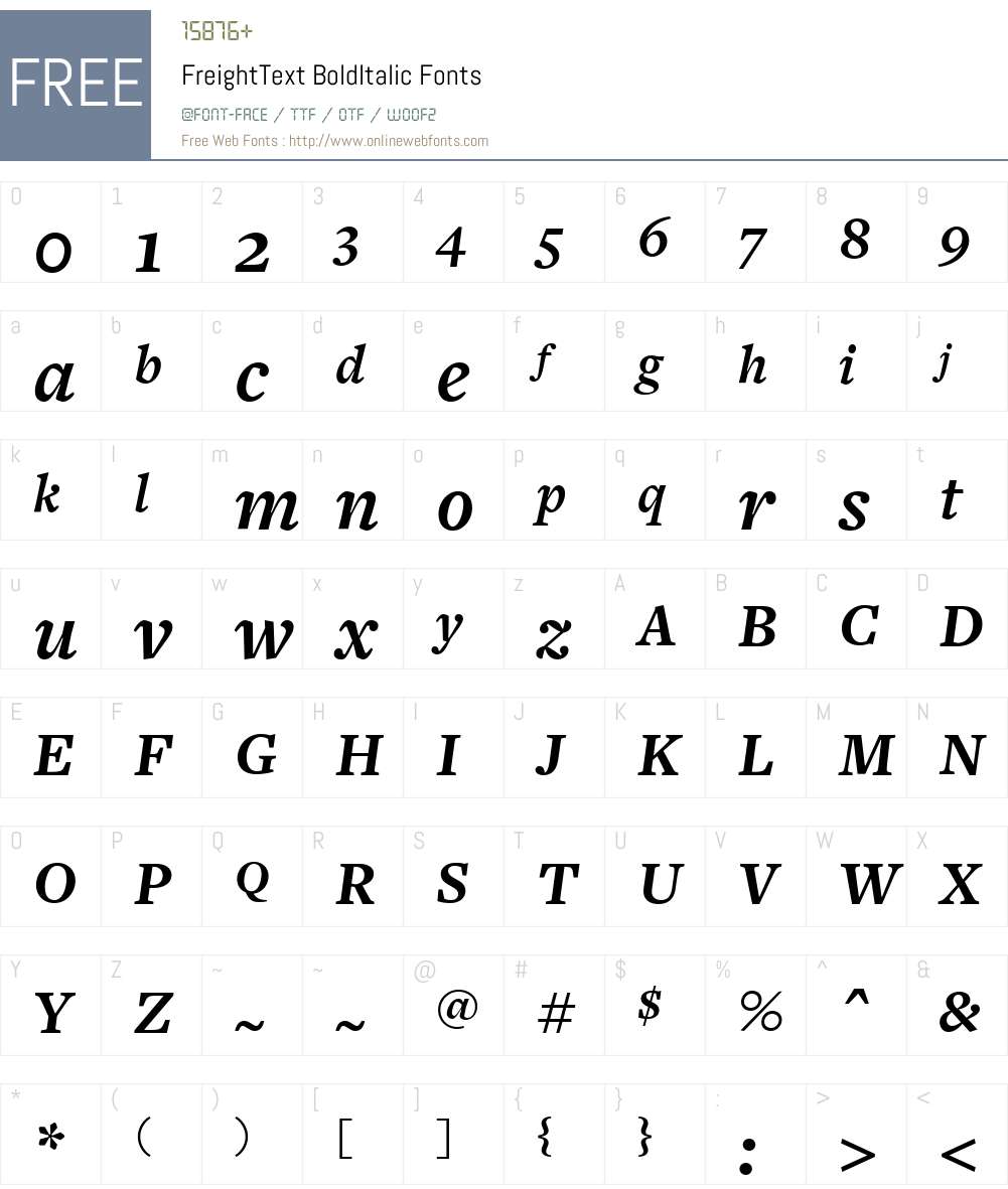 FreightText Font Screenshots