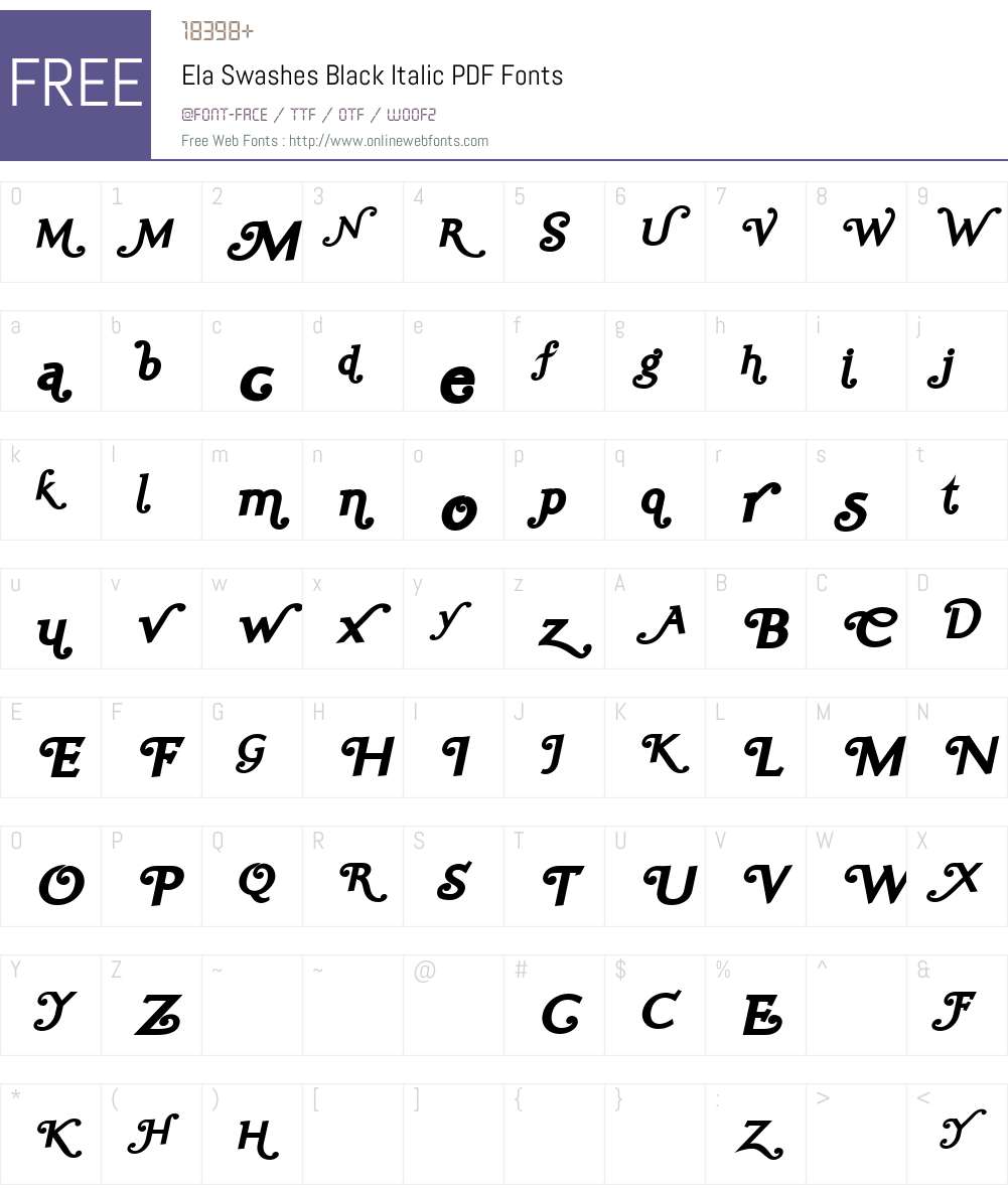 Ela Swashes Black Font Screenshots